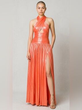 NWT Bronx and Banco
Florence Halterneck Metallic
Coral Gown Small